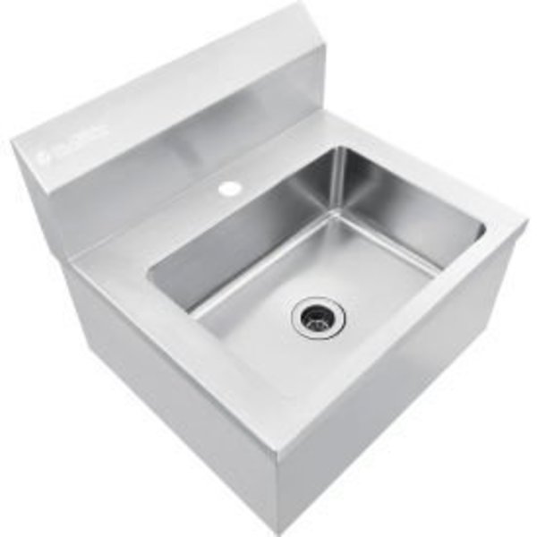 Global Equipment Global Industrial„¢ Stainless Steel Hands Free Wall Mount Sink, 14"x10"x5" Deep HN-HS-18PS-SFO